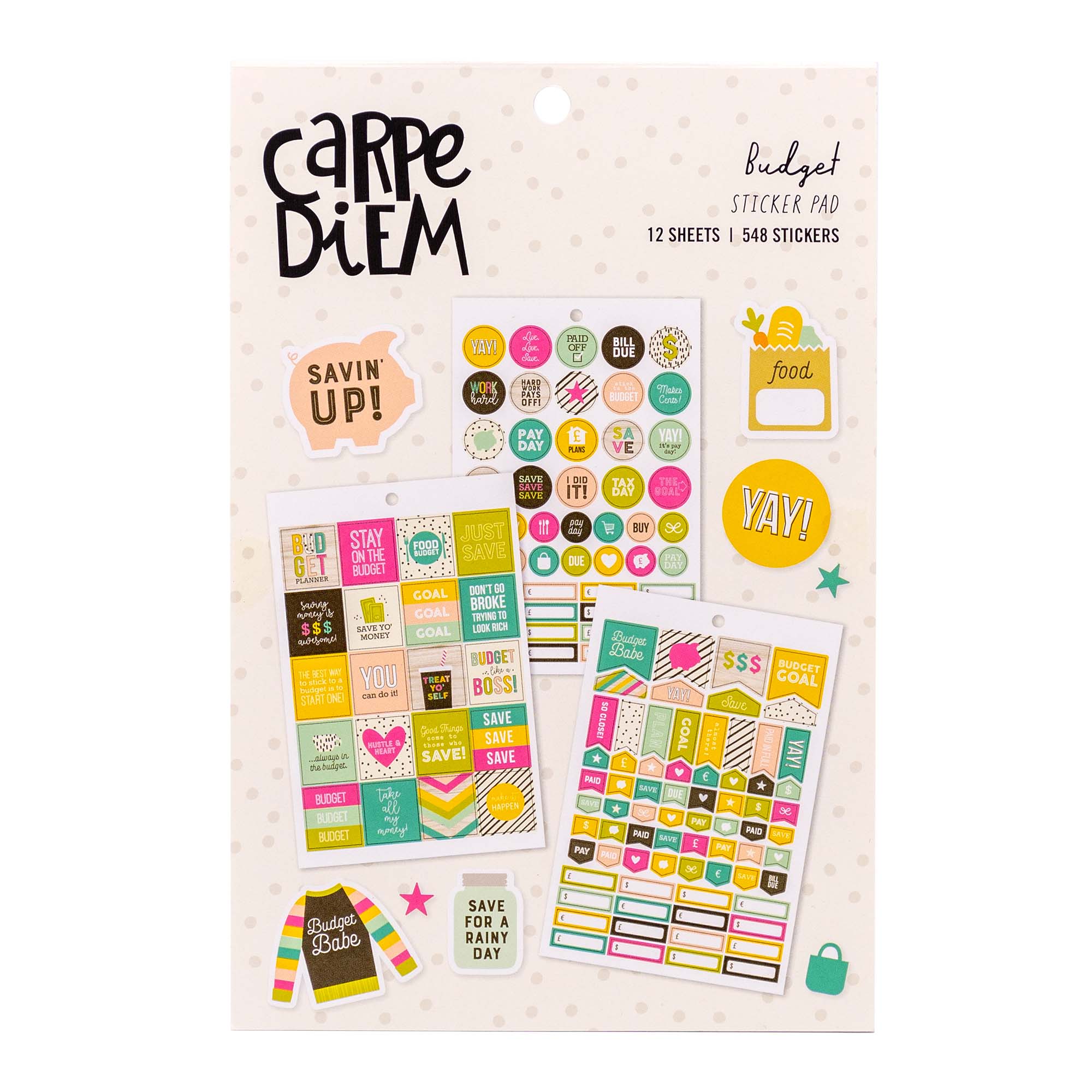 Carpe Diem A5 Sticker Tablet Numbers