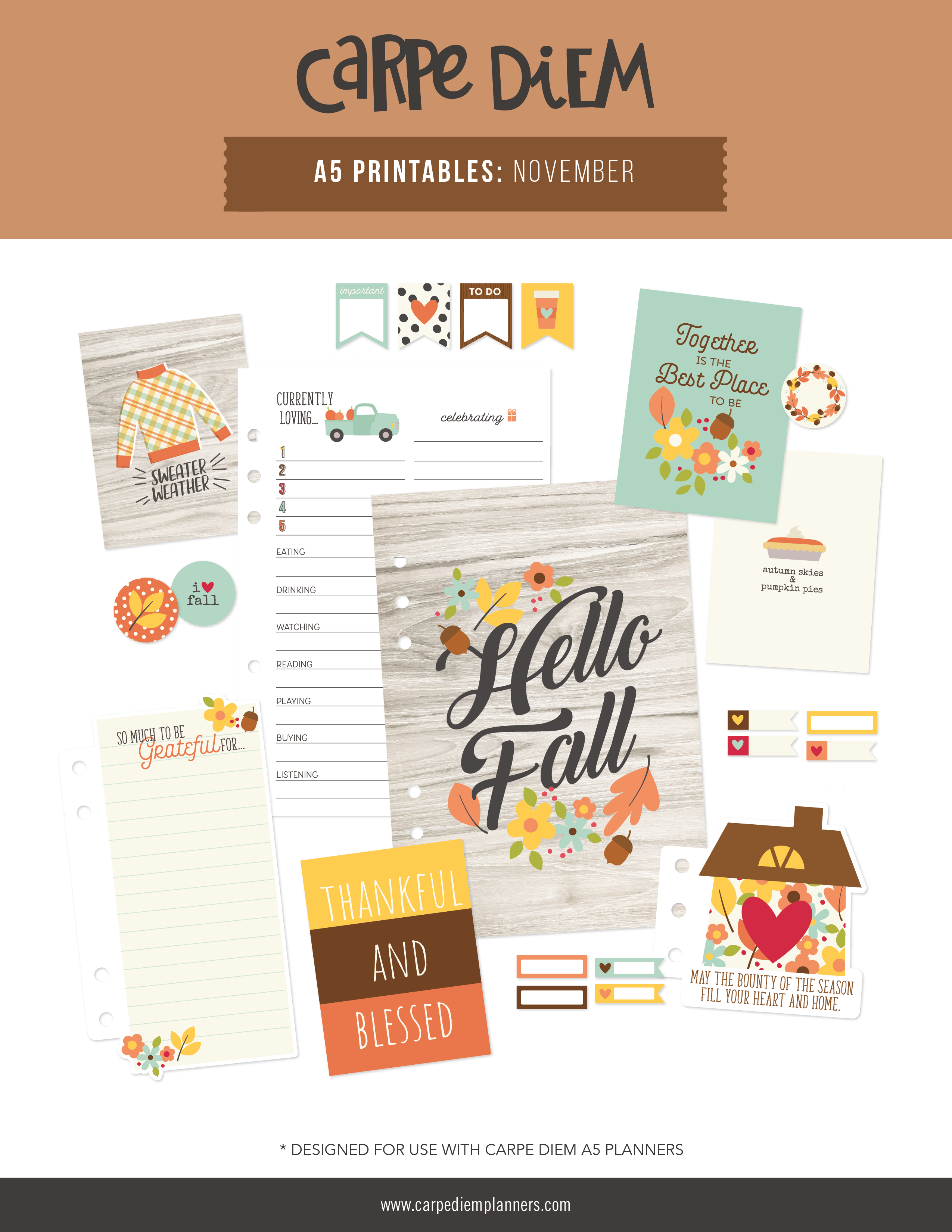 Carpe Diem A5 Planner Printables - November Freebie – Carpe Diem Planners