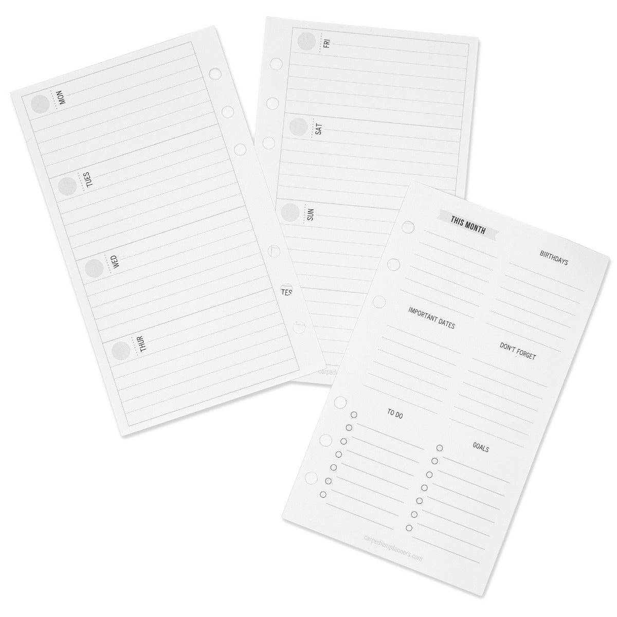 Carpe Diem Seasons Double-Sided A5 Planner Inserts - Monthly, Undated
