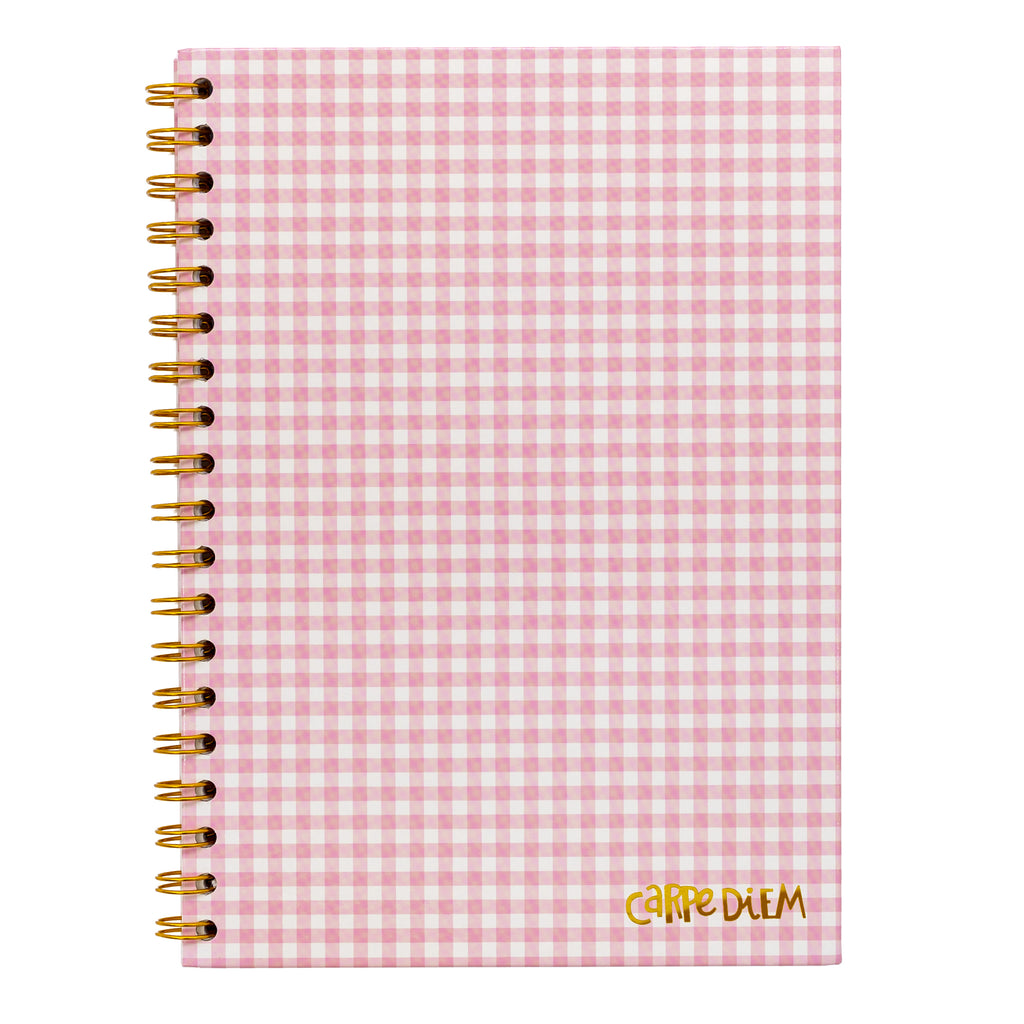 Carpe Diem ballerina pink check B5 hardcover notebook