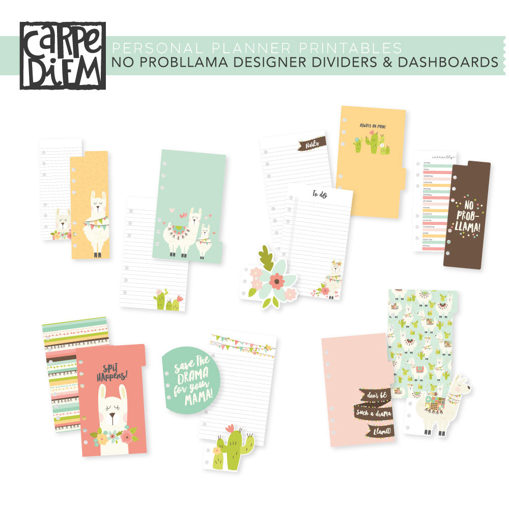 No ProbLlama Personal Planner Printables - Designer Dividers & Dashboards