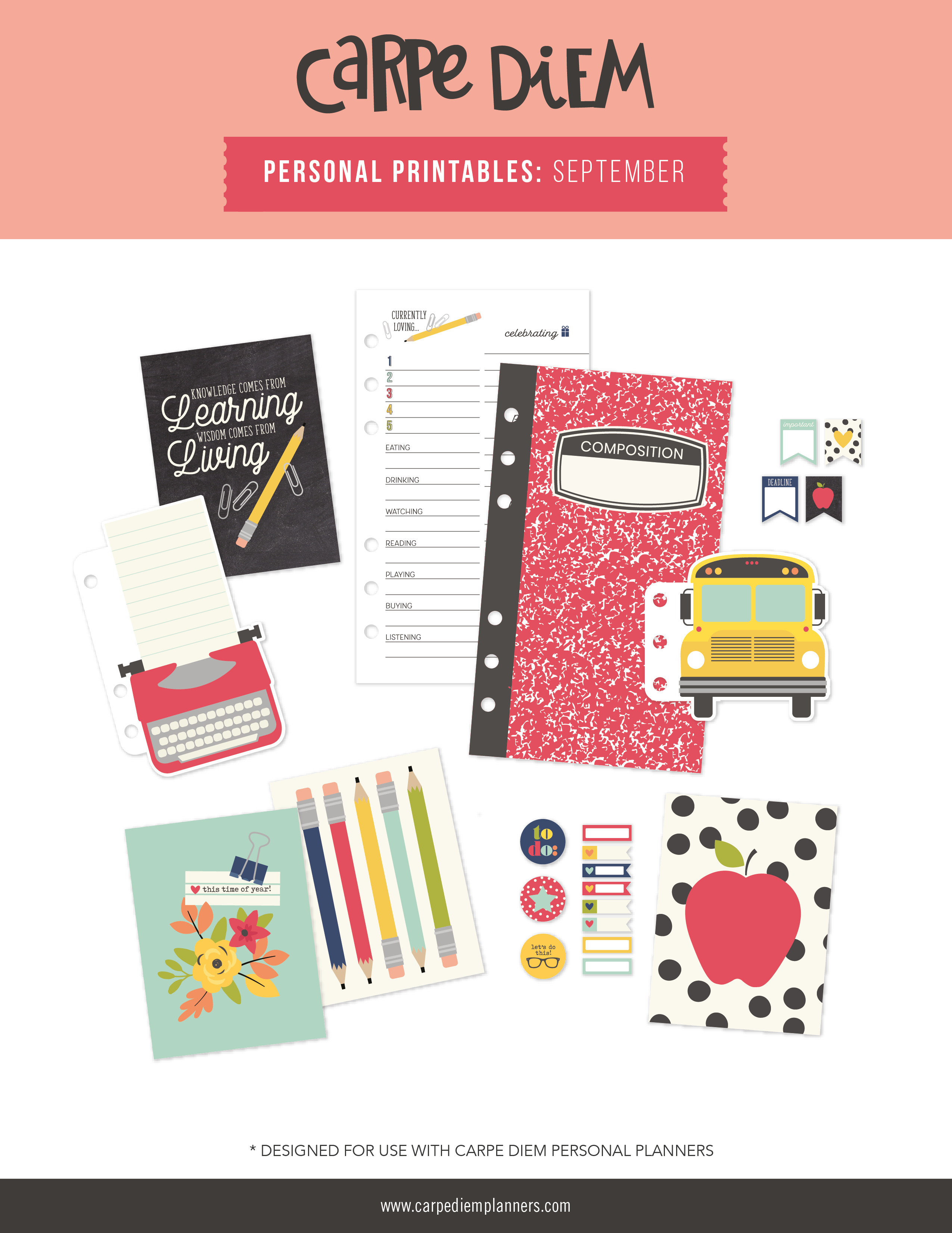 Personal Planner Printables - September Freebie – Carpe Diem Planners