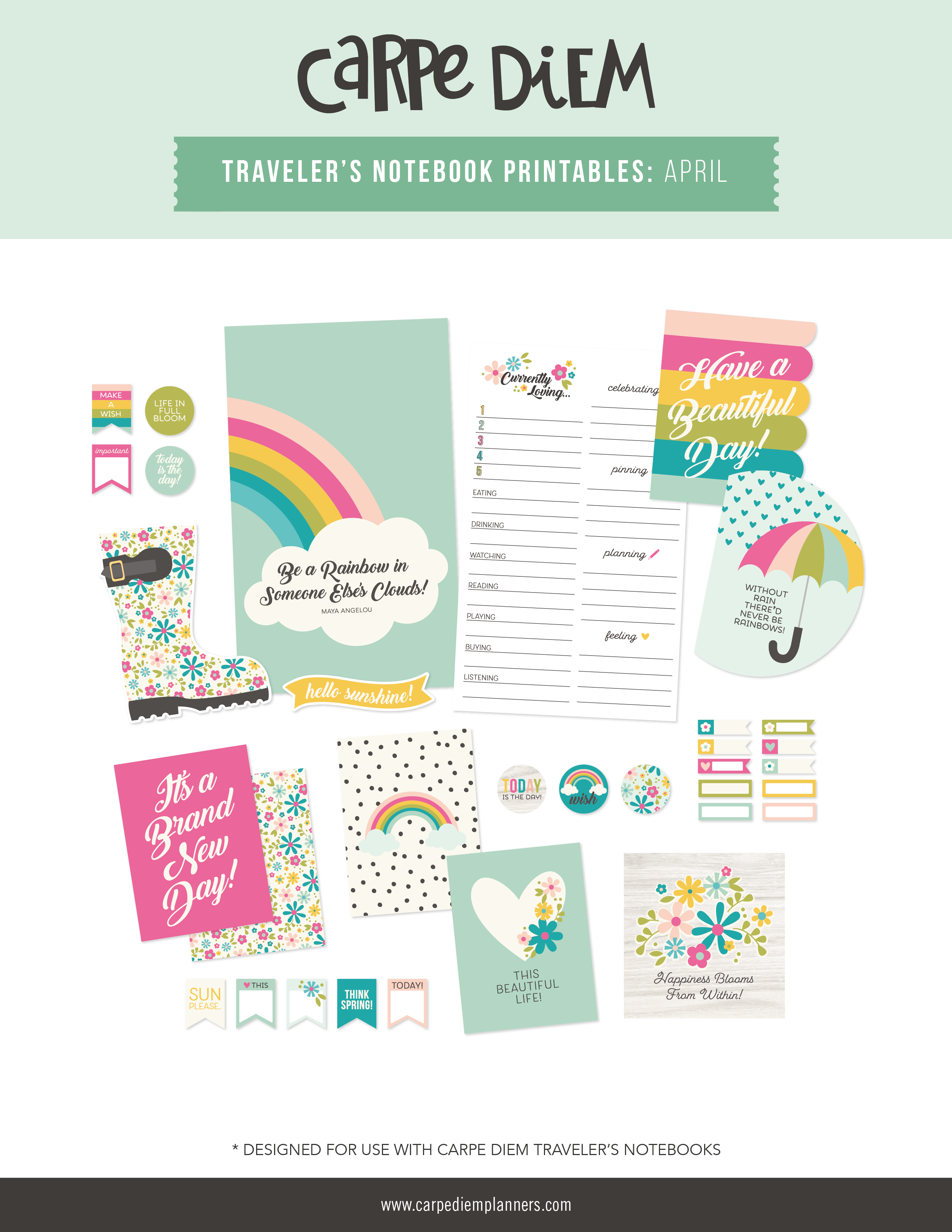 Traveler's Notebook Printables - April Freebie – Carpe Diem Planners