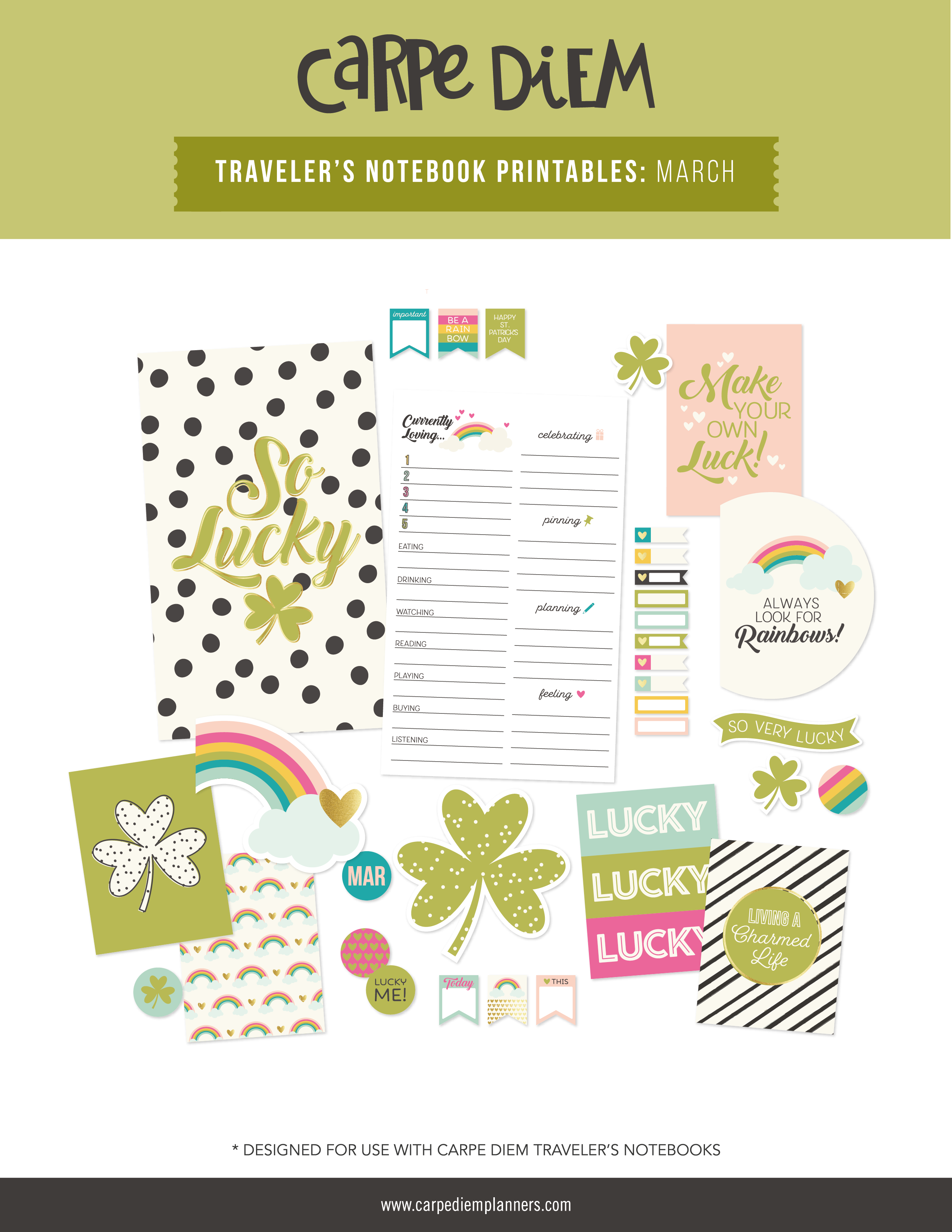Traveler's Notebook Printables - March Freebie – Carpe Diem Planners