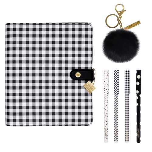A5 Planner Bundle - Includes A5 planner, 4 pack of Ball Point Pens and Pom Pom