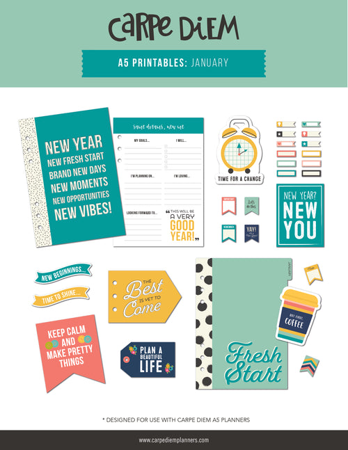 PDF Printables For A5, personal and traveler notebooks | Carpe Diem ...