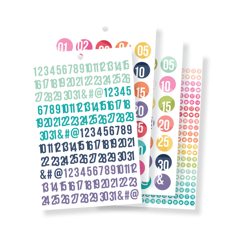 Numbers A5 Sticker Tablet - Carpe Diem Planners