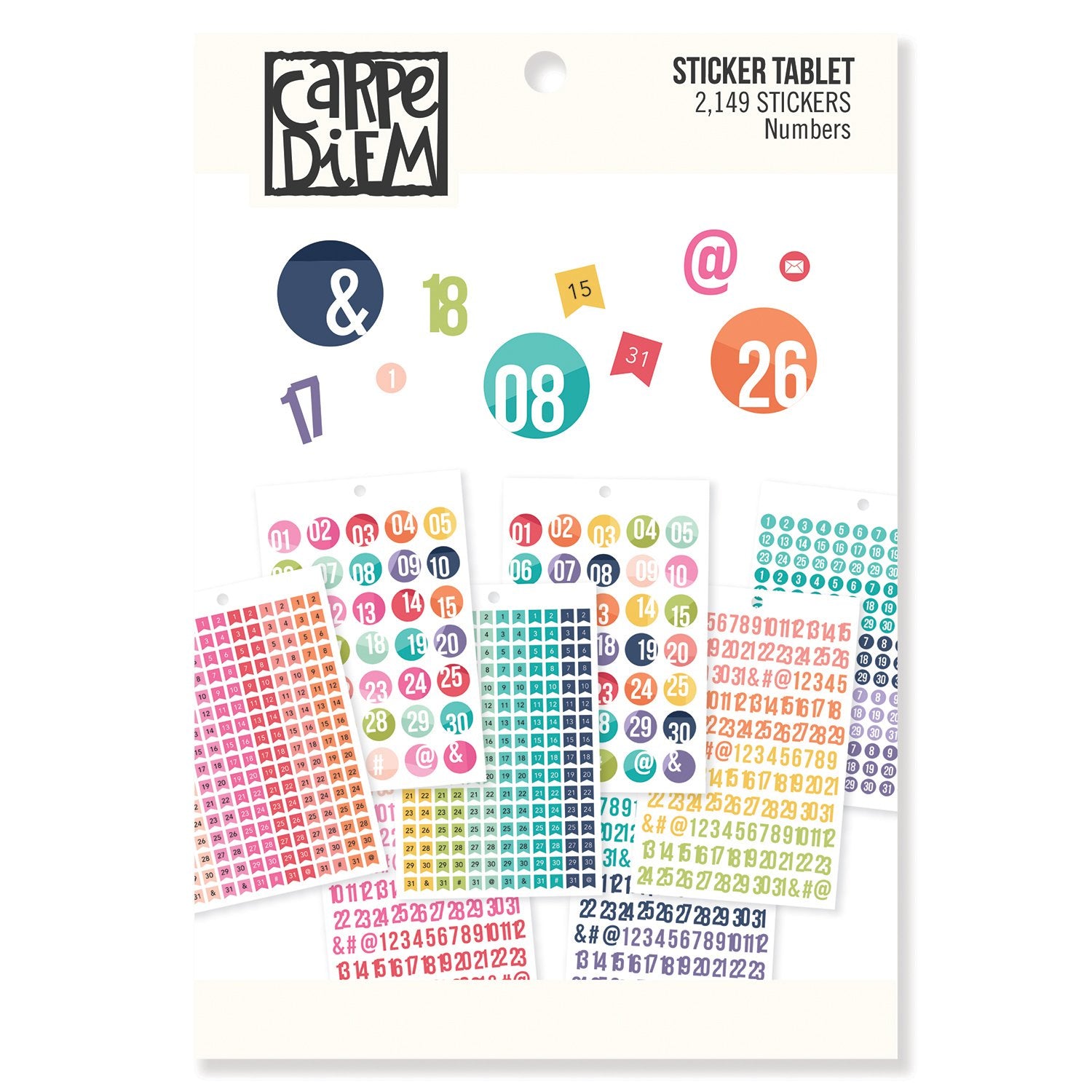Numbers A5 Sticker Tablet - Carpe Diem Planners
