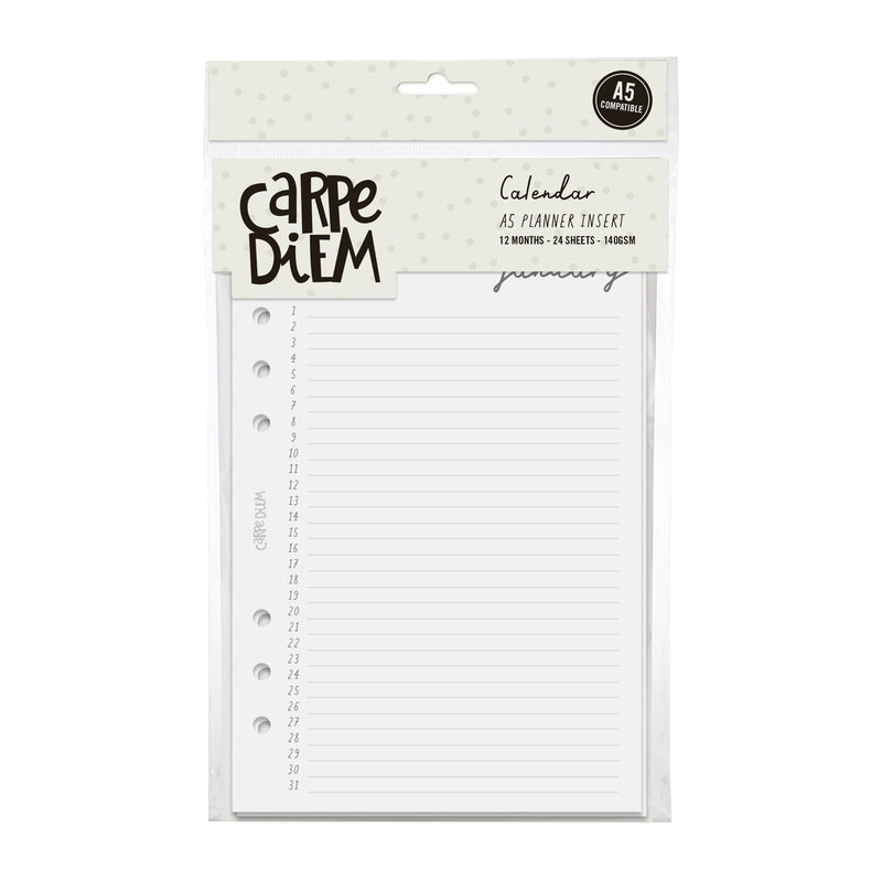 A5 Planner Calendar Inserts, Undated - Carpe Diem Planners A5 Planner Calendar Inserts, Undated - Carpe Diem Planners