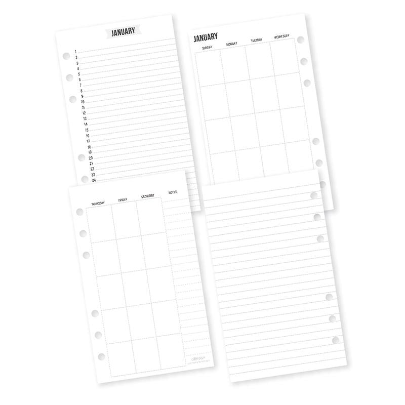 Personal sized calendar inserts