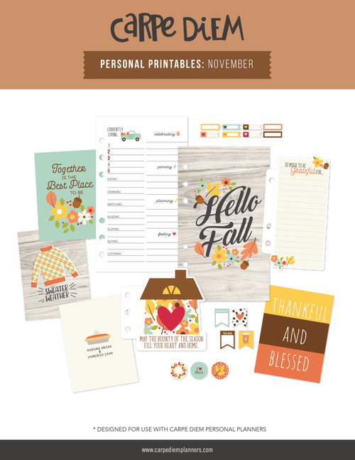 Monthly PDF Planner Printables | Carpe Diem Planners