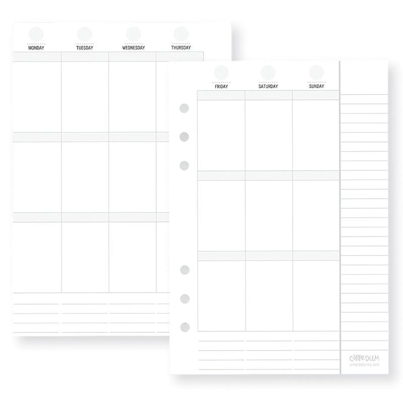 Vertical Weekly A5 Planner Inserts