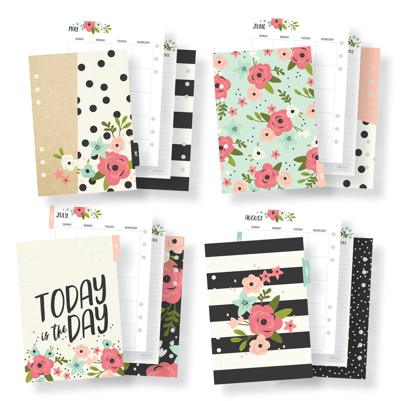 Bloom A5 monthly planner inserts