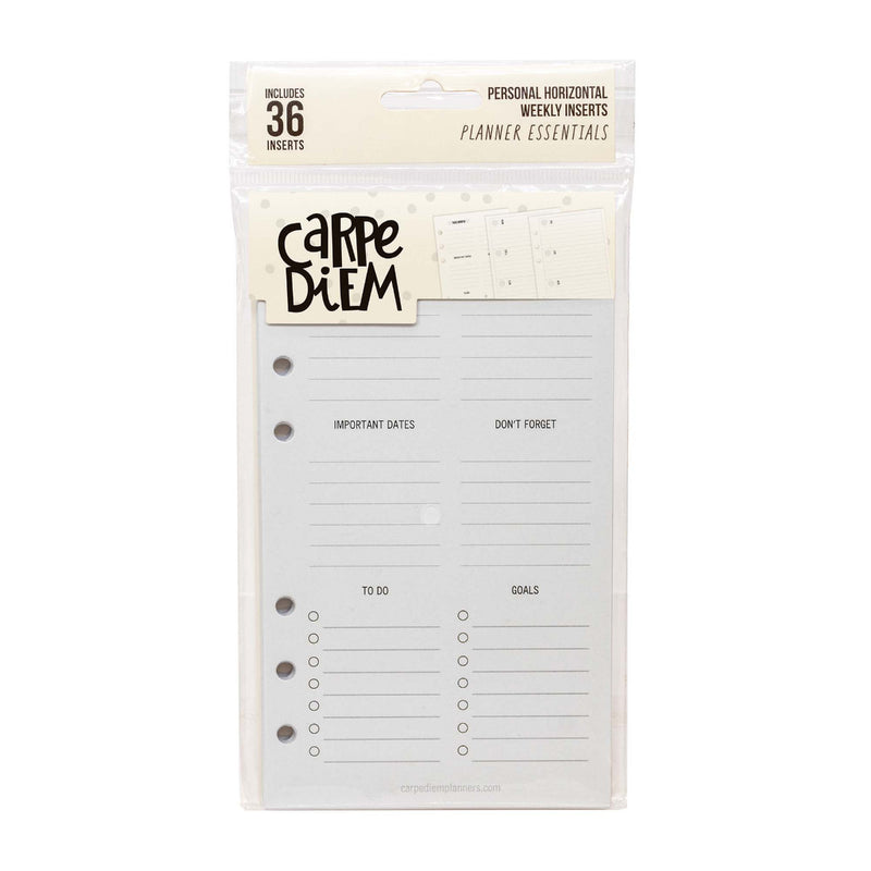 Planner Essentials Double-Sided Personal Inserts Weekly Horizontal