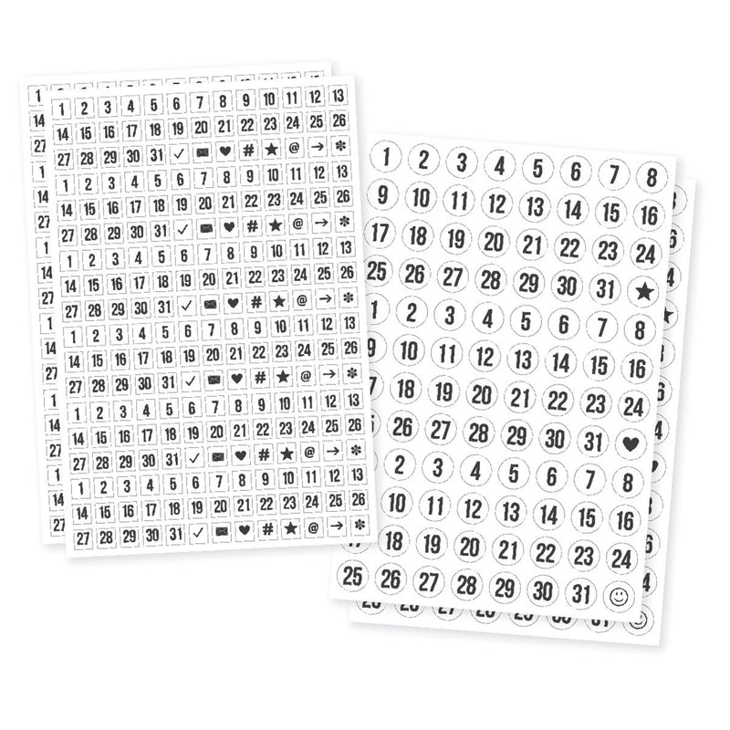 Clear Planner Number Stickers
