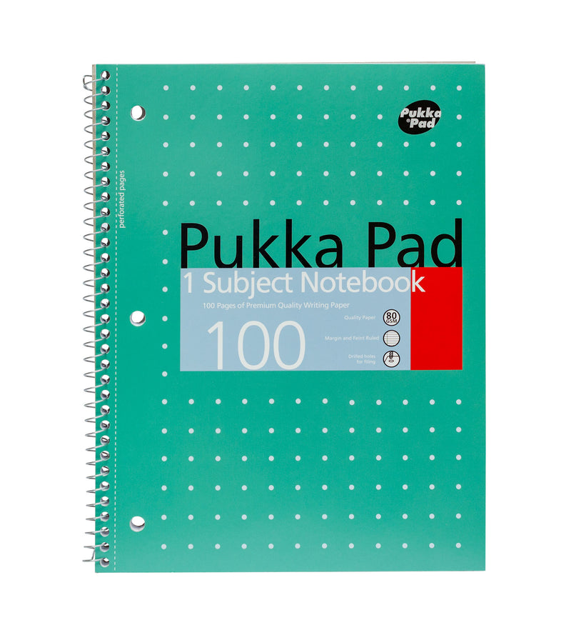 Pukka Pads Metallic Single Subject Wirebound Notebook - Pack of 3