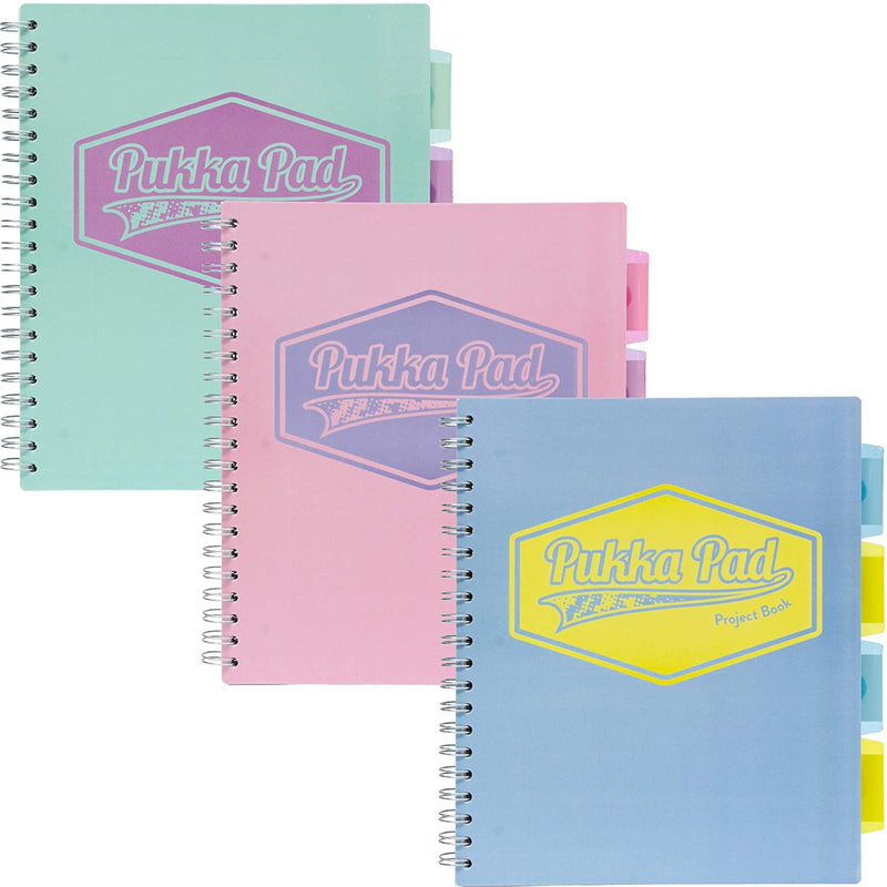Pastel Lettersize 5-Subject Divider Notebooks - 3 Pack
