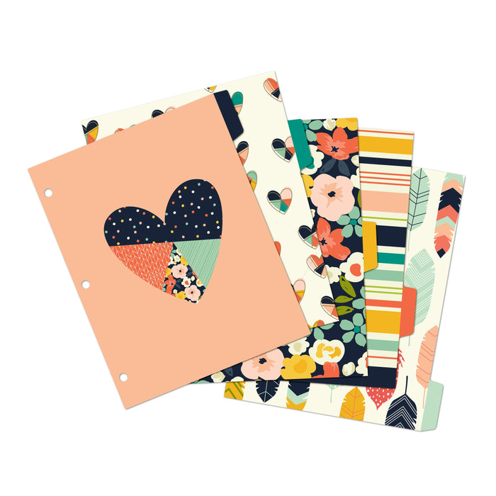 carpe diem Floral Love 5-Subject Reversible Dividers