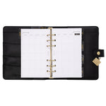 Inner of black faux leather personal sized planner box set