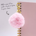 Pink faux fur pom pom 