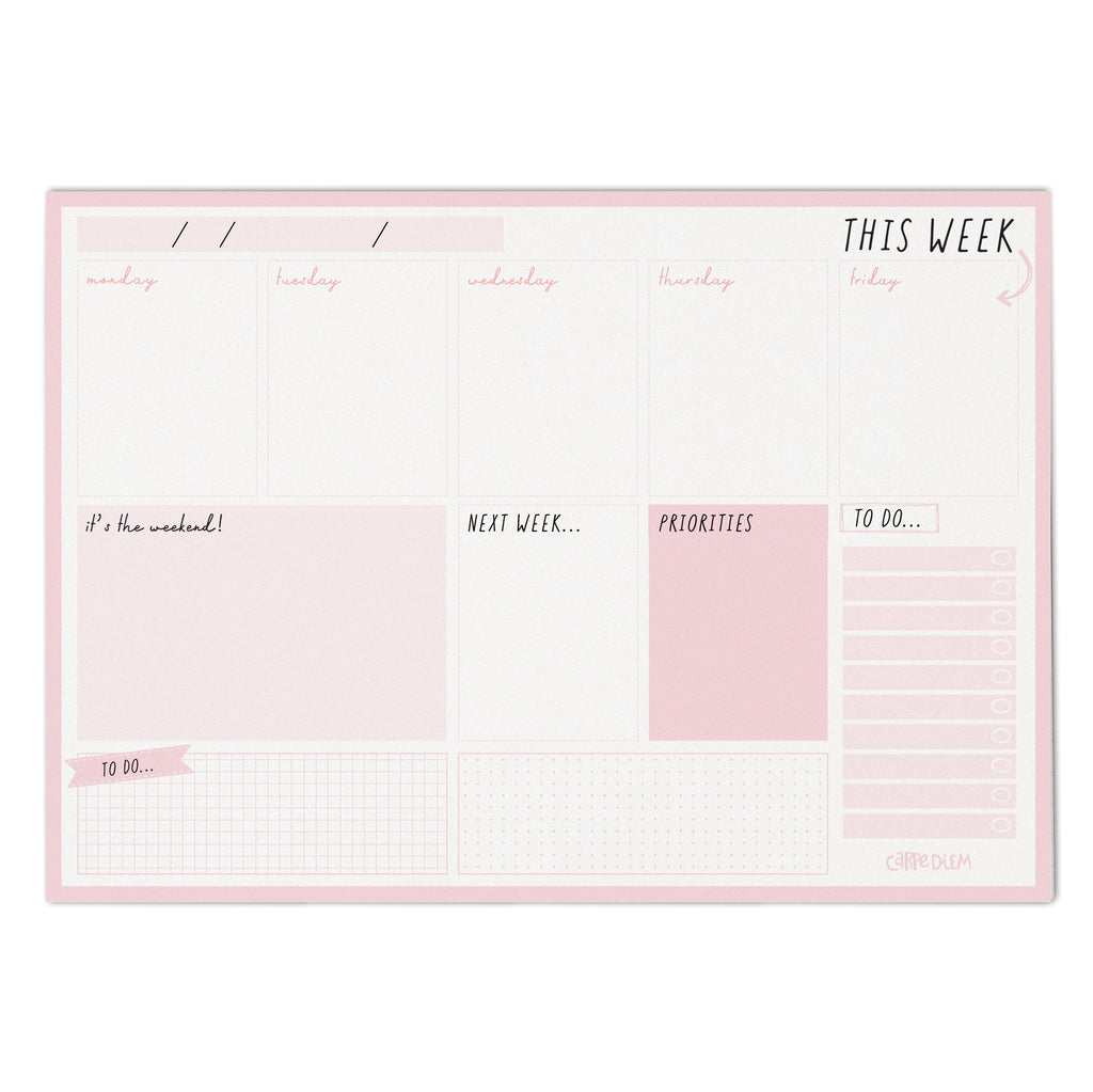 Carpe Diem A5 Weekly Planner Coral #4931 – Everything Mixed Media