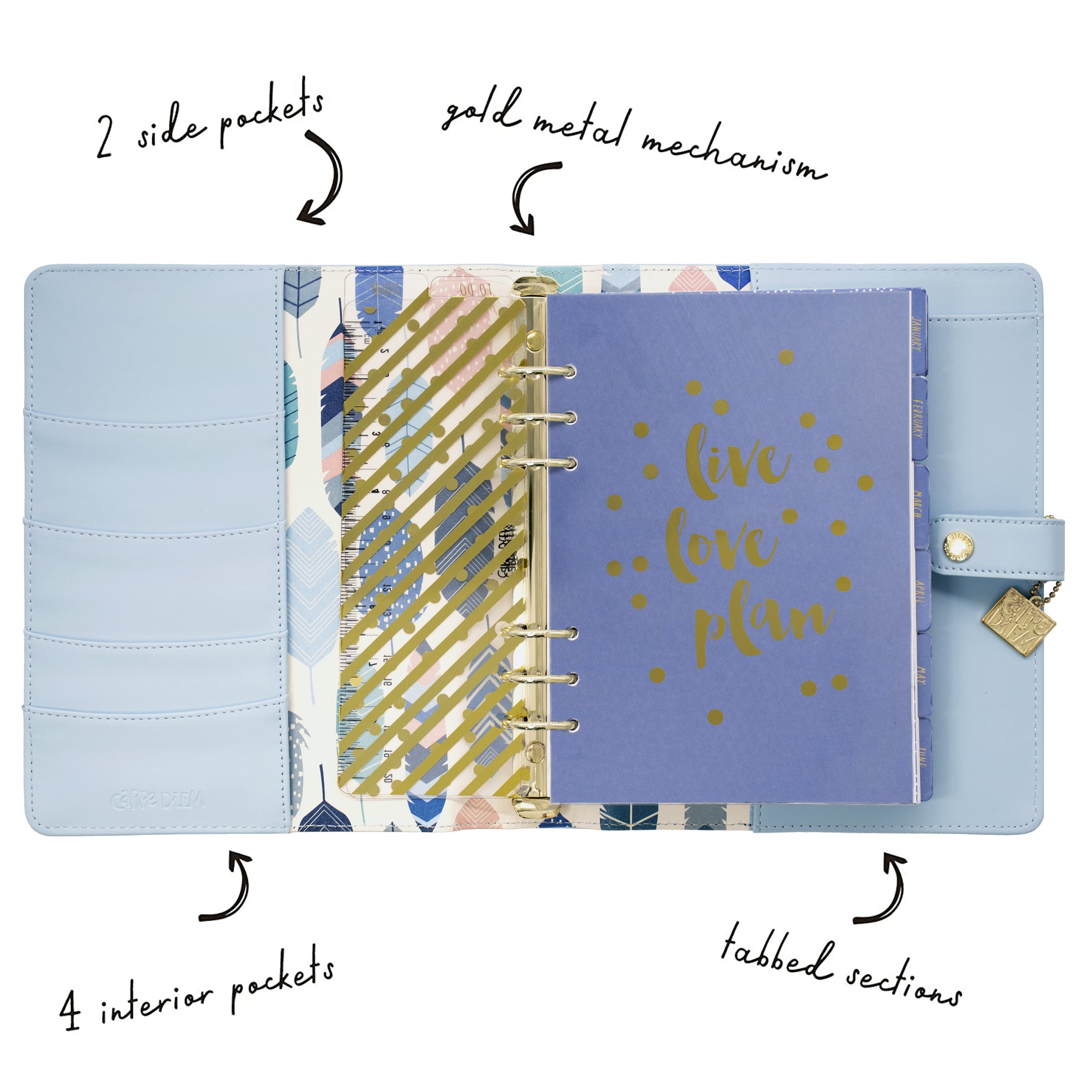 Carpe Diem Bloom Double-Sided A5 Planner Inserts - Monthly, Undated