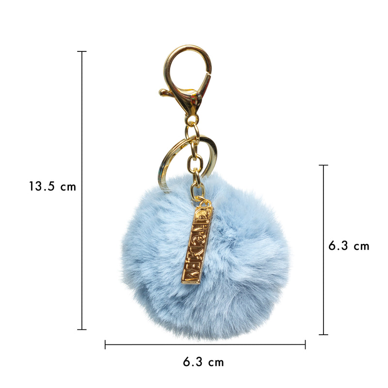 blue fur keychain