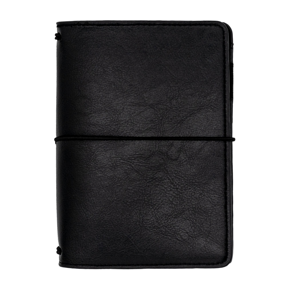 Black A6 notebook and passport holder