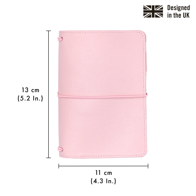 Carpe Diem A6 notebook and passport holder in ballerina pink