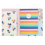 Inner of Carpe Diem A6 notebook and passport holder in ballerina pink notebooks are not included