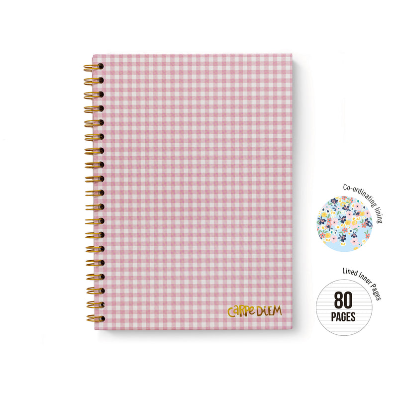 Ballerina Pink Check B5 Hardcover Notebook