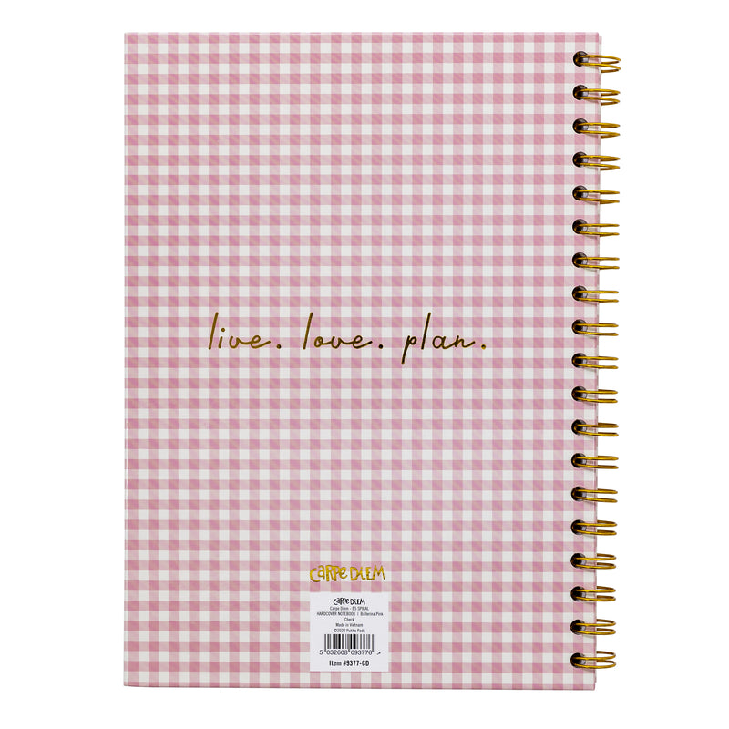 Ballerina Pink Check B5 Hardcover Notebook