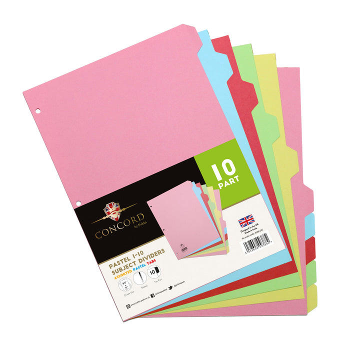 carpe diem Concord Pastel Divider Letter size 10-Part