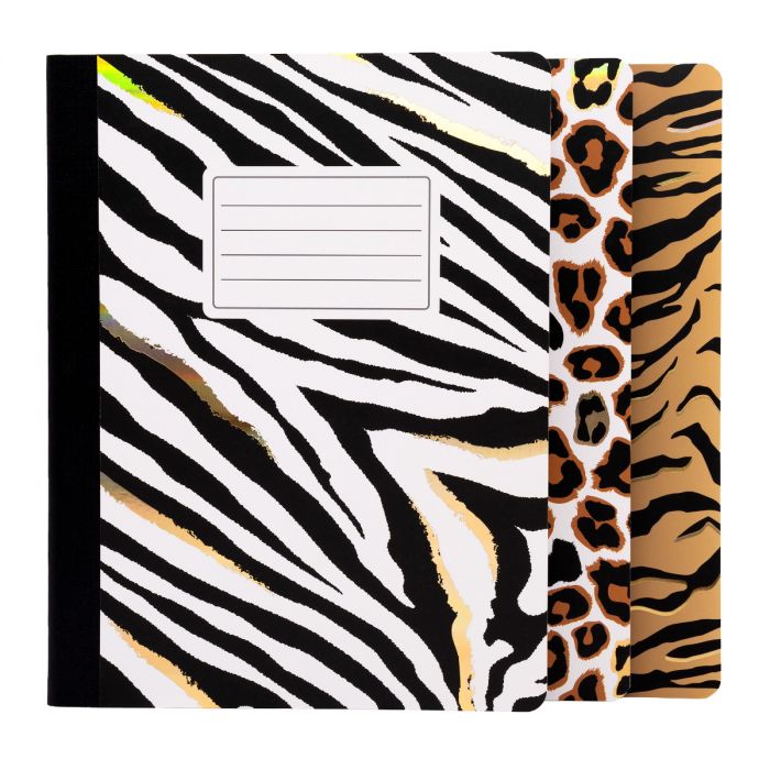 Animal print wild composition book pack of 3 