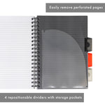 Metallic Executive 5-subject hardcover notebook - Pack of 3 assorted colours