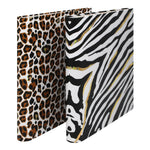 Leopard and zebra print rollbound ringbinder