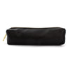 Black faux leather pencil case with gold hardware