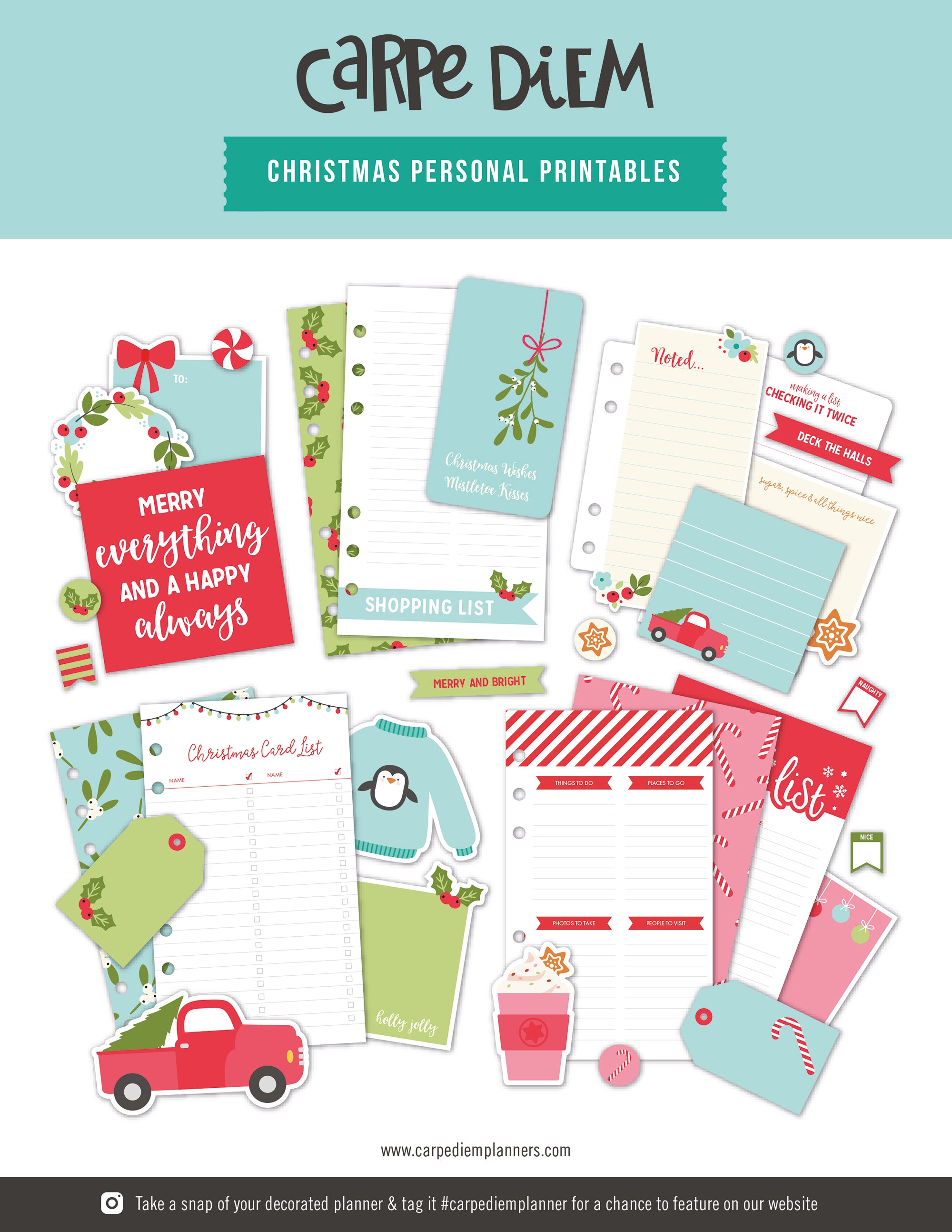 Free Christmas Printable for Personal Sized Planners | Carpe Diem Planners Free Christmas Printable for Personal Sized Planners | Carpe Diem Planners