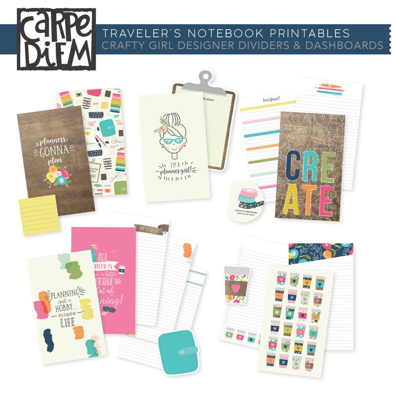 Crafty Girl Traveler's Notebook Printables - Designer Pages & Dashboards