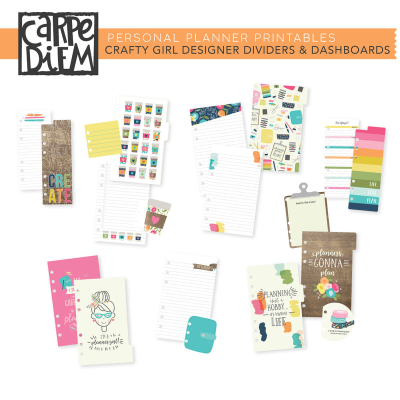 Crafty Girl Personal Planner Printables - Designer Dividers & Dashboards