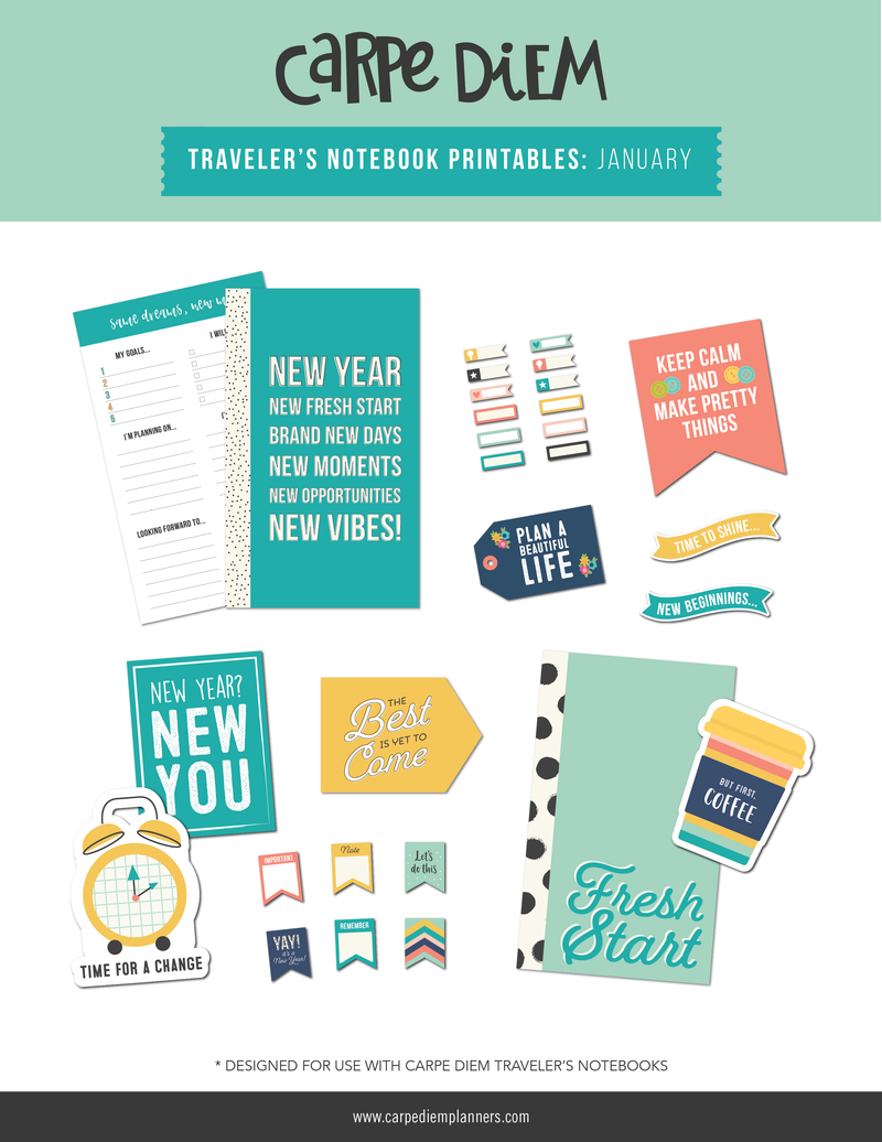 Traveler's Notebook Printables- January 2022 Freebie