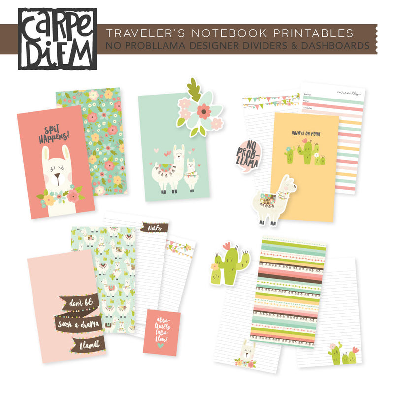 No ProbLlama Traveler's Notebook Printables - Designer Pages & Dashboards