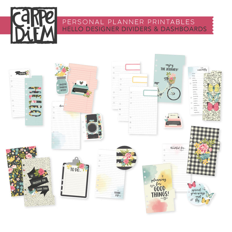 Hello Personal Planner Printables - Designer Dividers & Dashboards